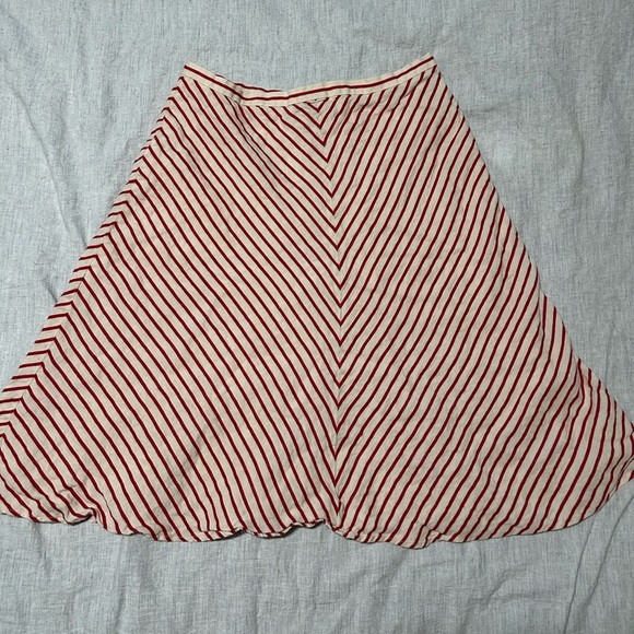 Lauren Ralph Lauren Red and Cream A-Line Skirt - Picture 3 of 6